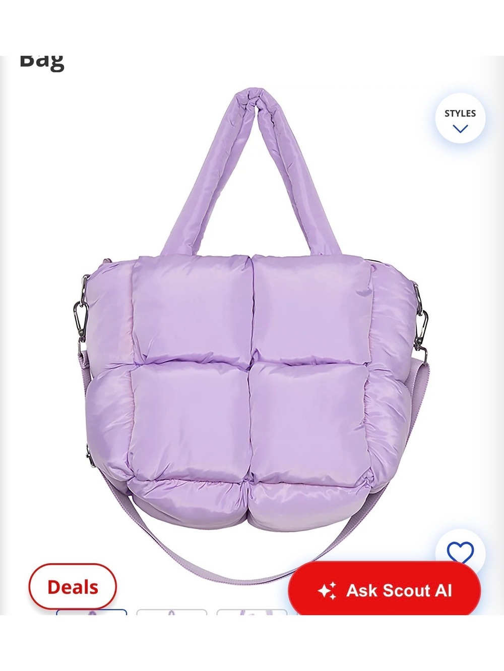 Katydid Lavender Puff Tote Bag-NWT
